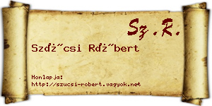 Szücsi Róbert névjegykártya