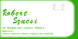 robert szucsi business card